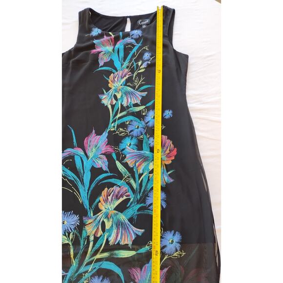 Connected Apparel Maxi Dress Black Tropical Flowers Lined size 14 - Picture 9 of 13